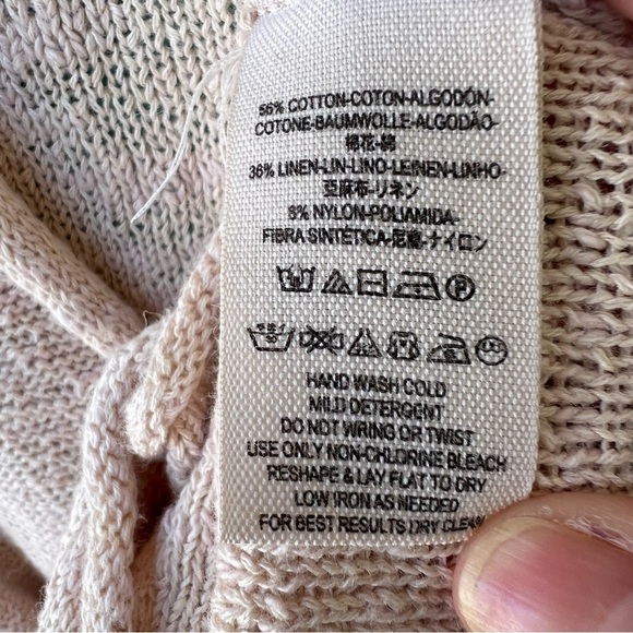 Free People Cream Gotham Faux Wrap Long Sleeve Textured Sweater Size XS - Picture 6 of 6